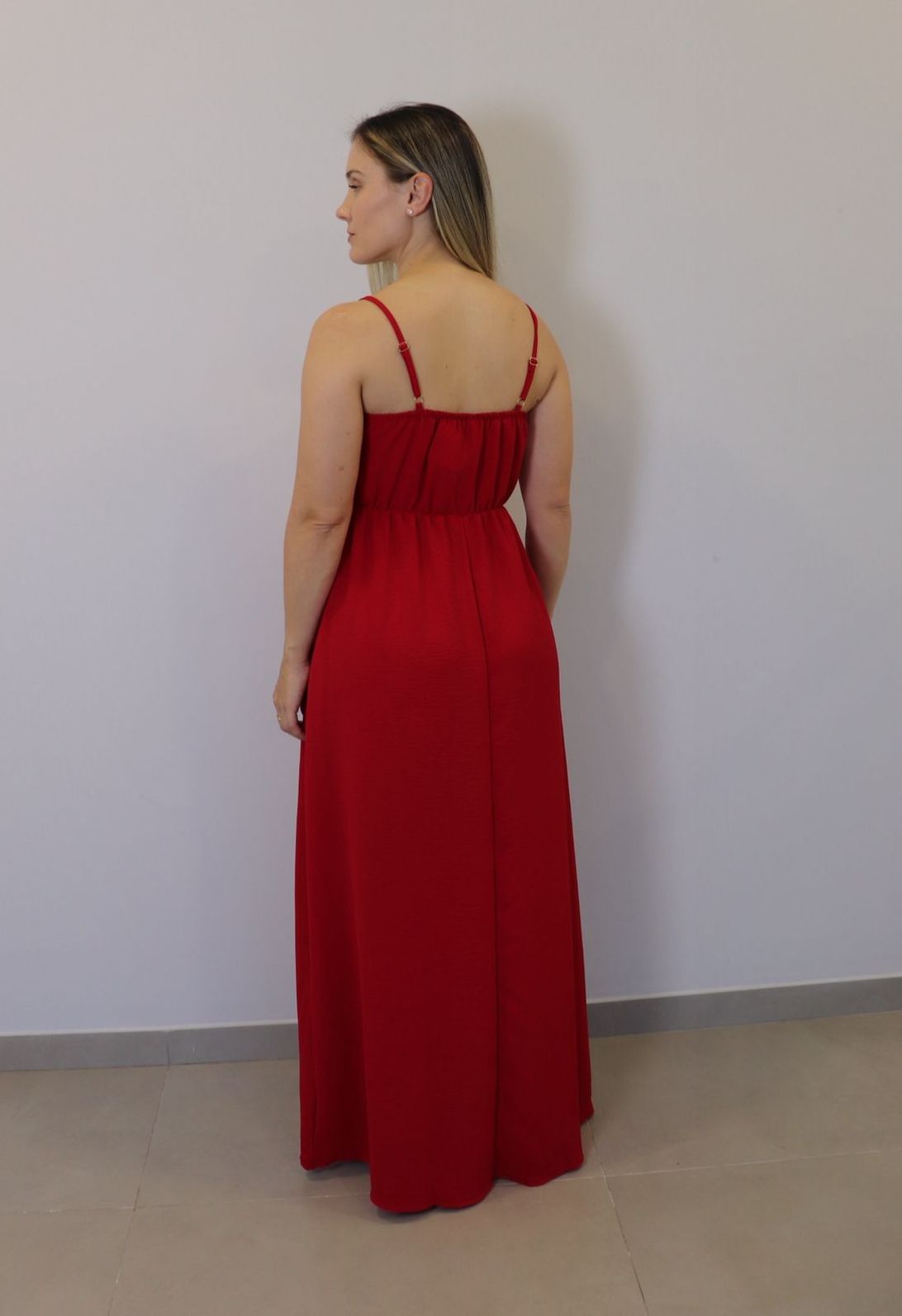 Vestido Kodos Longo Feminino Cor  Vermelho