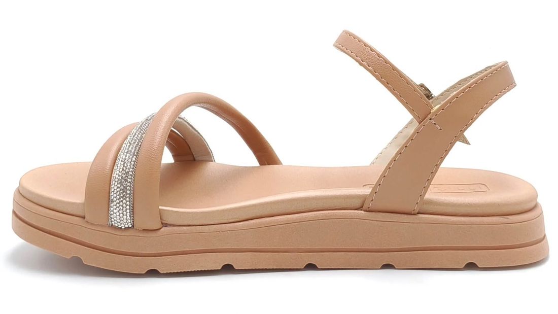 Sandália Moleca Rasteira Feminino Cor Nude