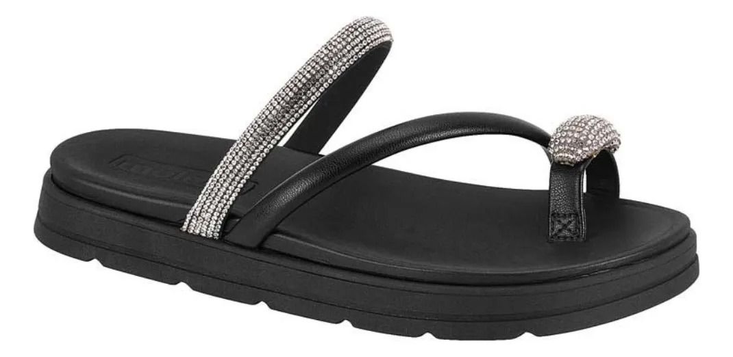 Papete Slide Moleca Com Brilho Feminino Preto Papete Slide Moleca Com Brilho Feminino Preto
