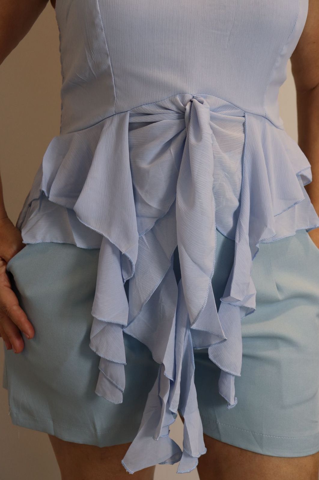 Blusa Maxma Babados Femino Cor Azul