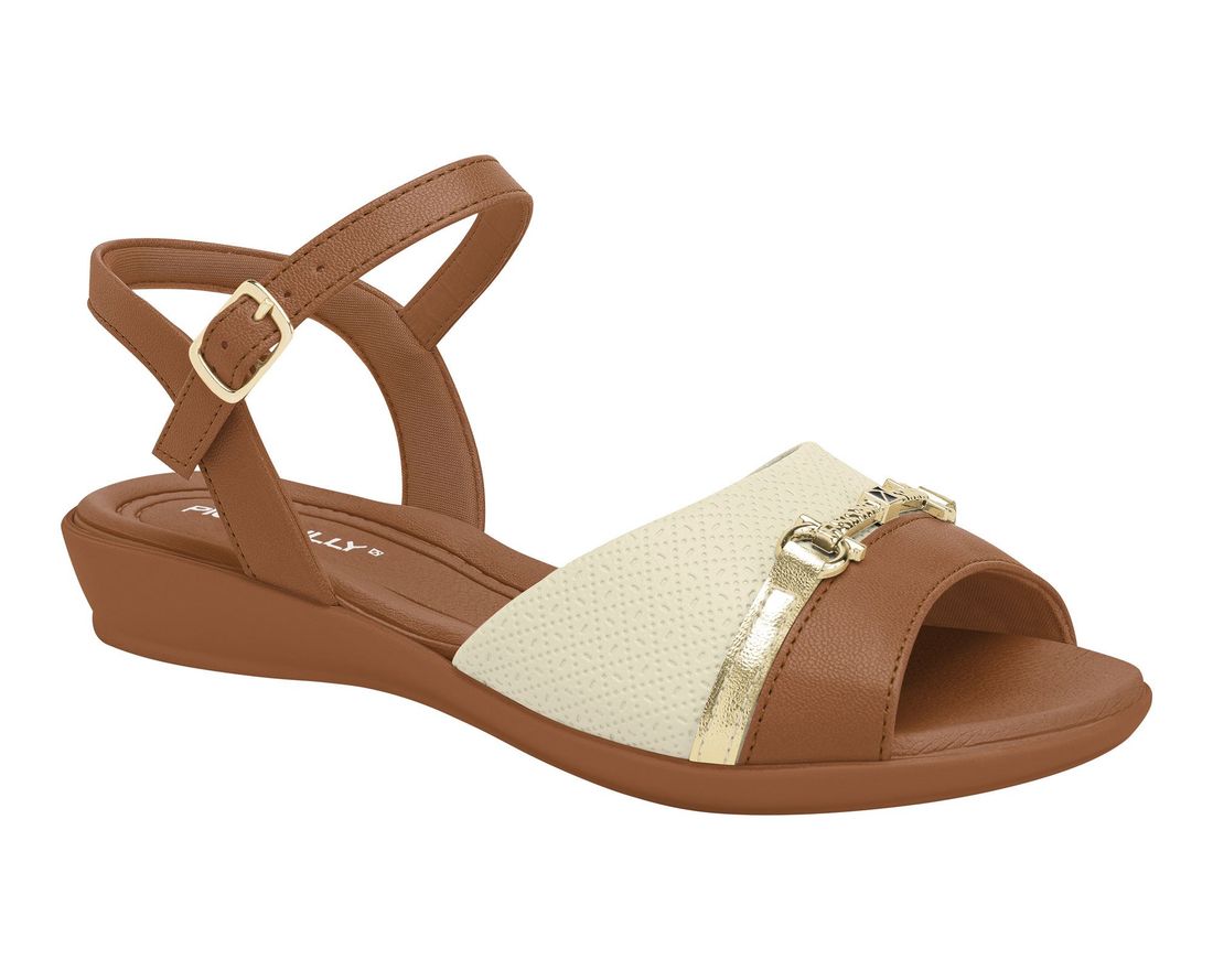 Sandália Piccadilly Salto Baixo Anabela Feminino Cor Ocre Sandália Piccadilly Salto Baixo Anabela Feminino Cor Ocre