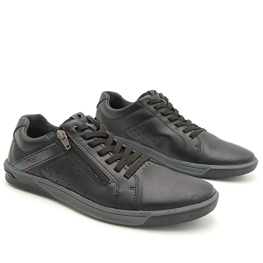 Sapatênis Pegada Em Microfibra Masculino Cor Preto Sapatênis Pegada Em Microfibra Masculino Cor Preto