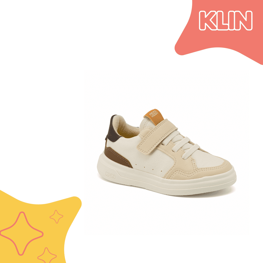 Tênis Klin Capri Mini Infantil Masculino Cor Off White/Marrom