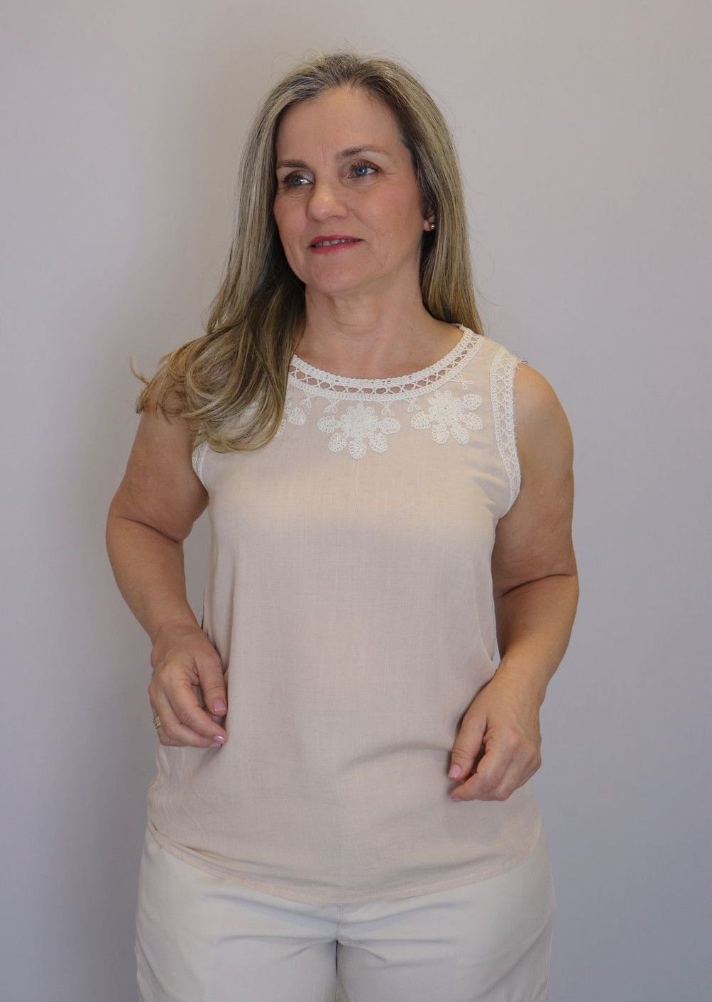 Blusa Maxma Regata Feminino Cor Nude Blusa Maxma Regata Feminino Cor Nude