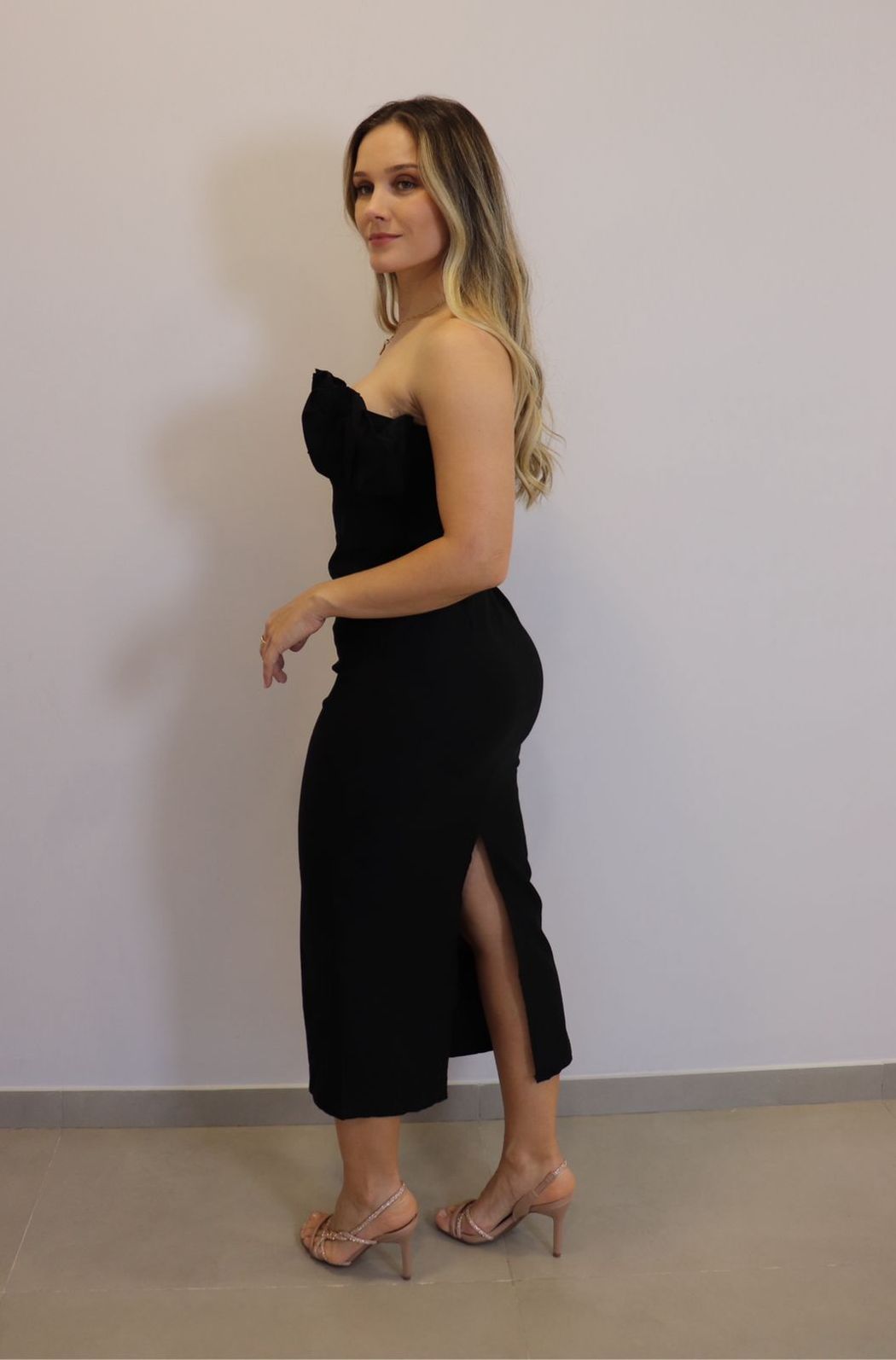 Vestido Midi My Crush Feminino Cor Preto