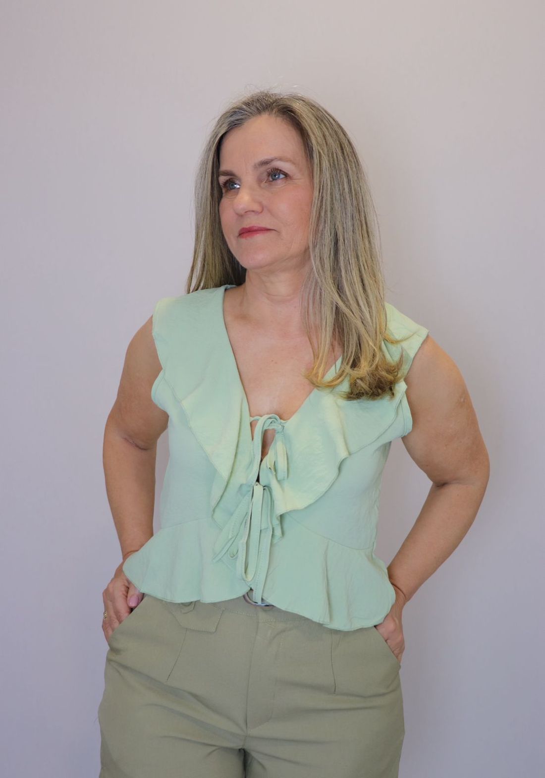 Blusa Maxma Amarração Feminina Cor Verde Blusa Maxma Amarração Feminina Cor Verde