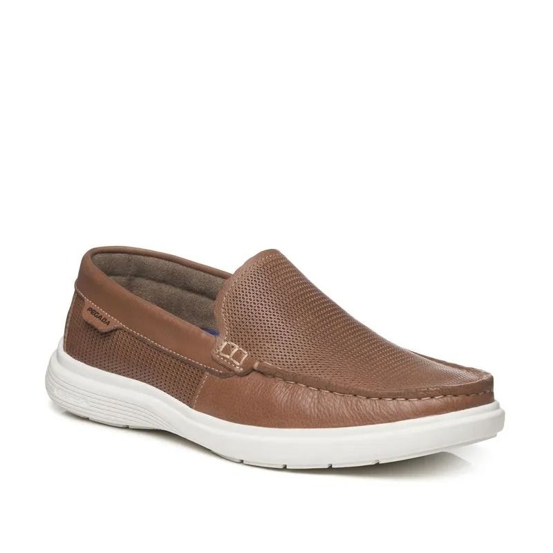 Mocassim Pegada Em Couro Masculino Cor Marrom