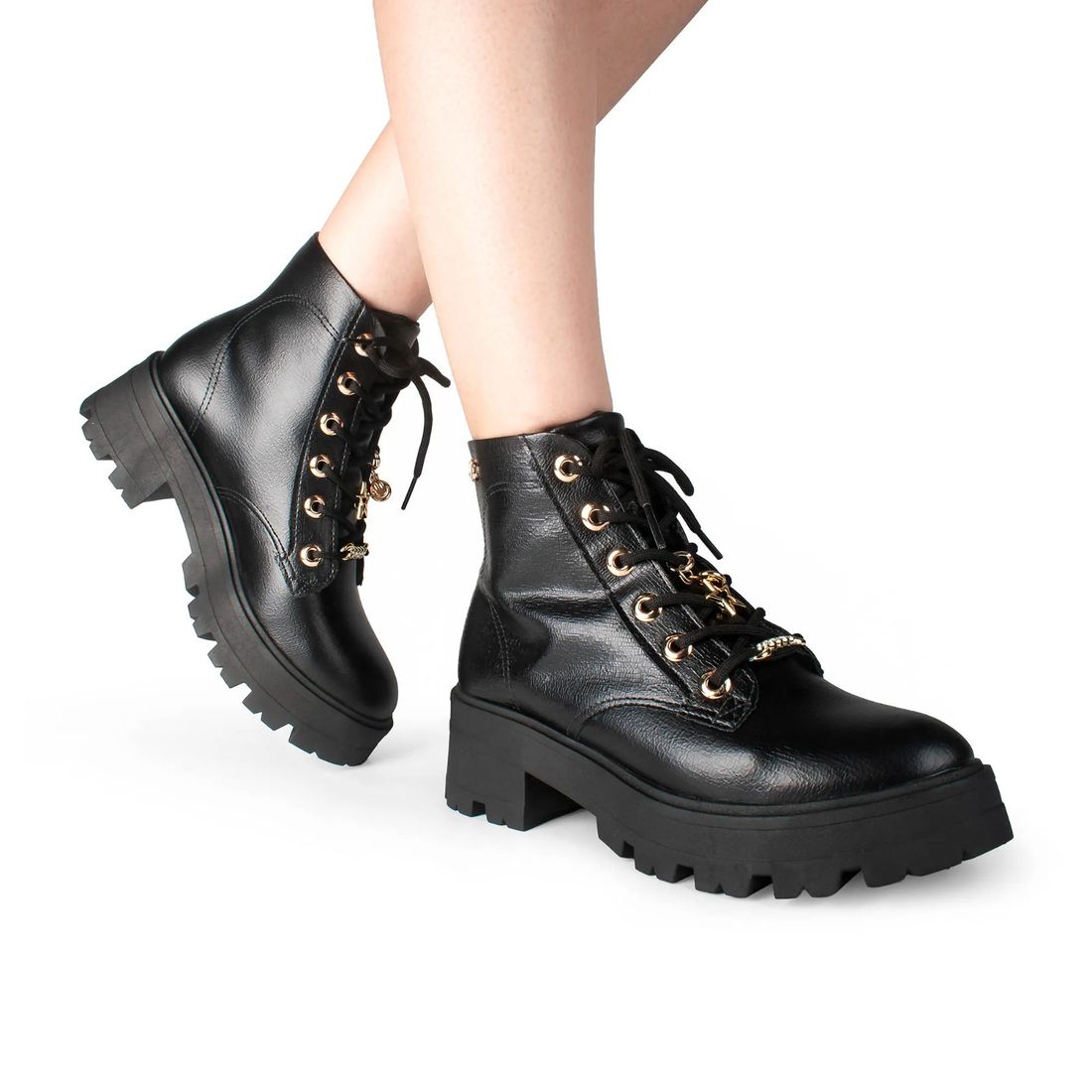 Coturno Dakota Cano Curto Salto Tratorado Feminino Cor Preto Coturno Dakota Cano Curto Salto Tratorado Feminino Cor Preto