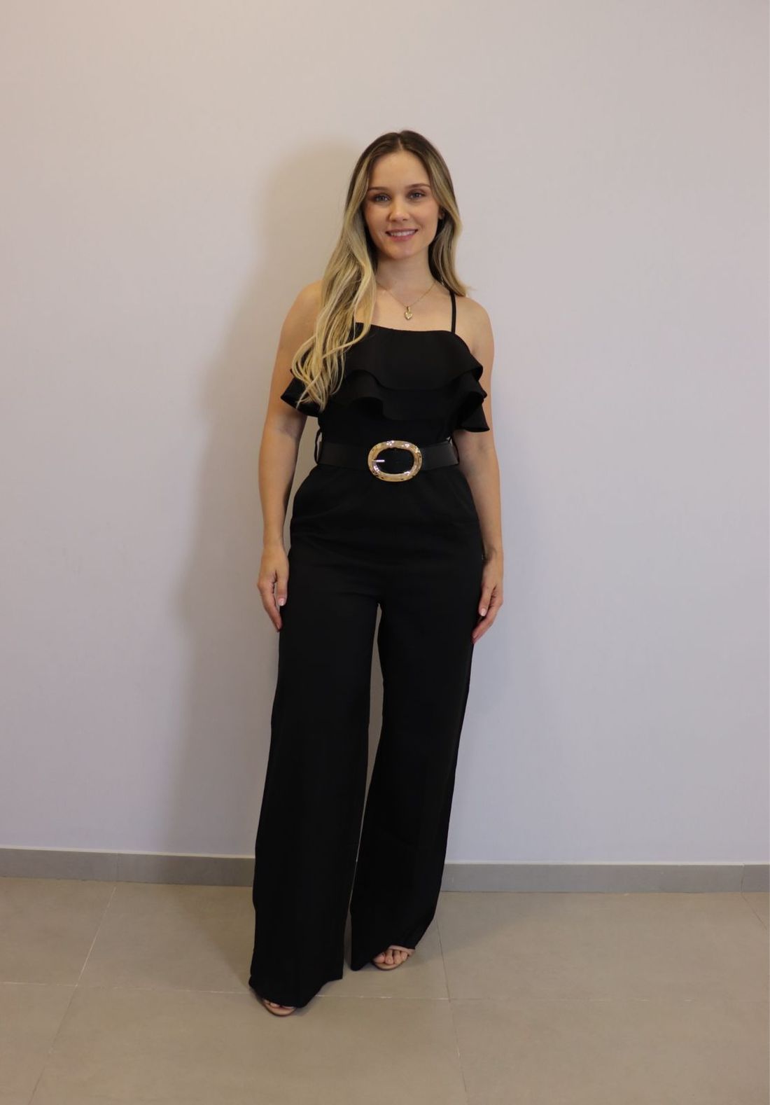 Macacão Longo My Crush Feminino Cor Preto Macacão Longo My Crush Feminino Cor Preto