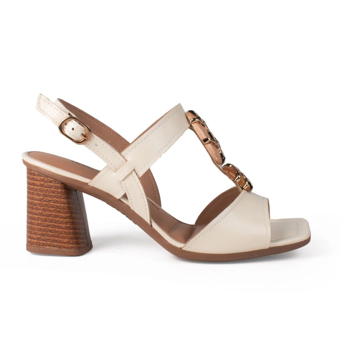 Sandália Dakota Salto Bloco Feminino Cor Bege Sandália Dakota Salto Bloco Feminino Cor Bege
