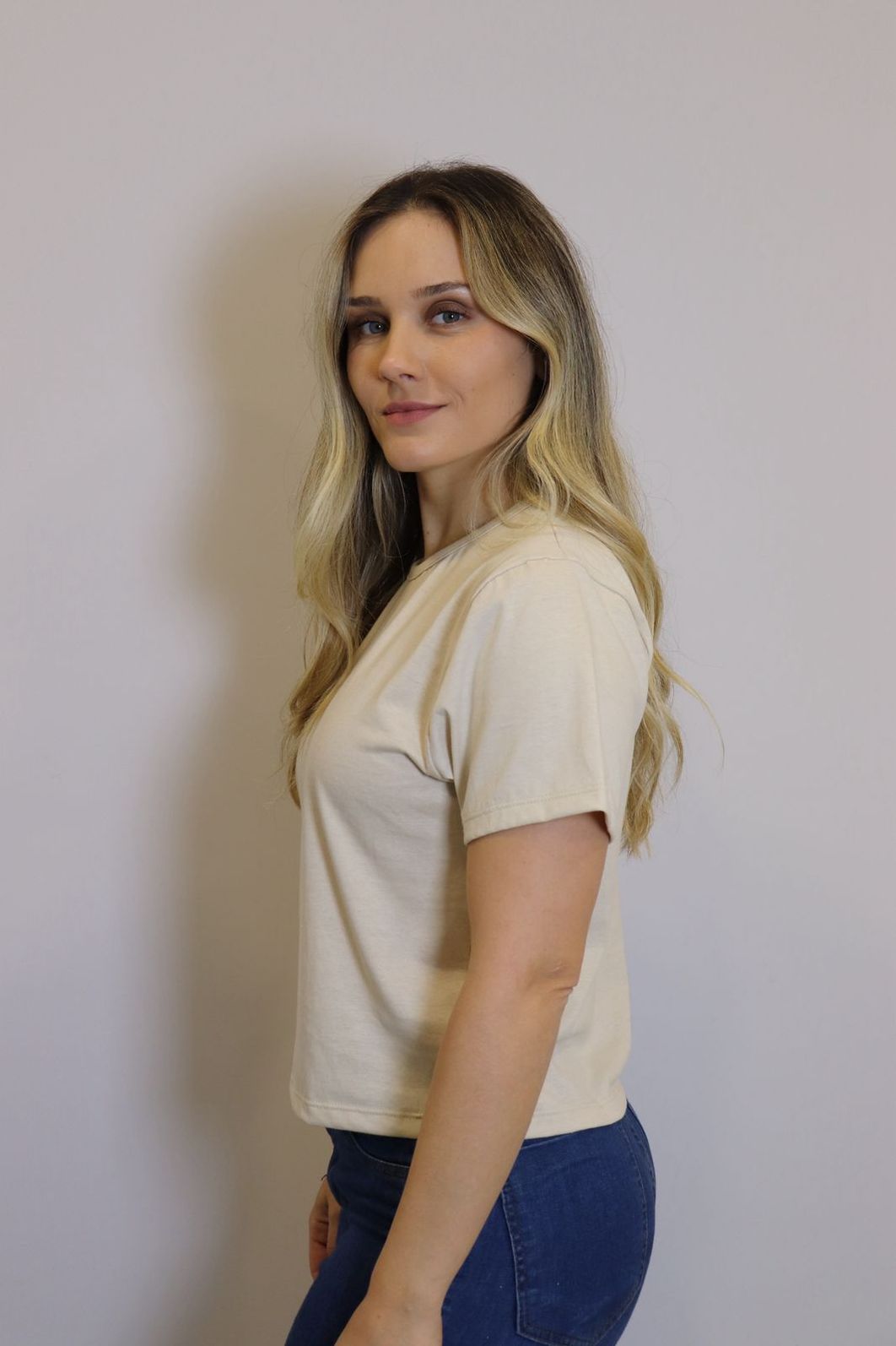 Blusa Cropped Lzt Algodão Feminino Cor Natural Blusa Cropped Lzt Algodão Feminino Cor Natural