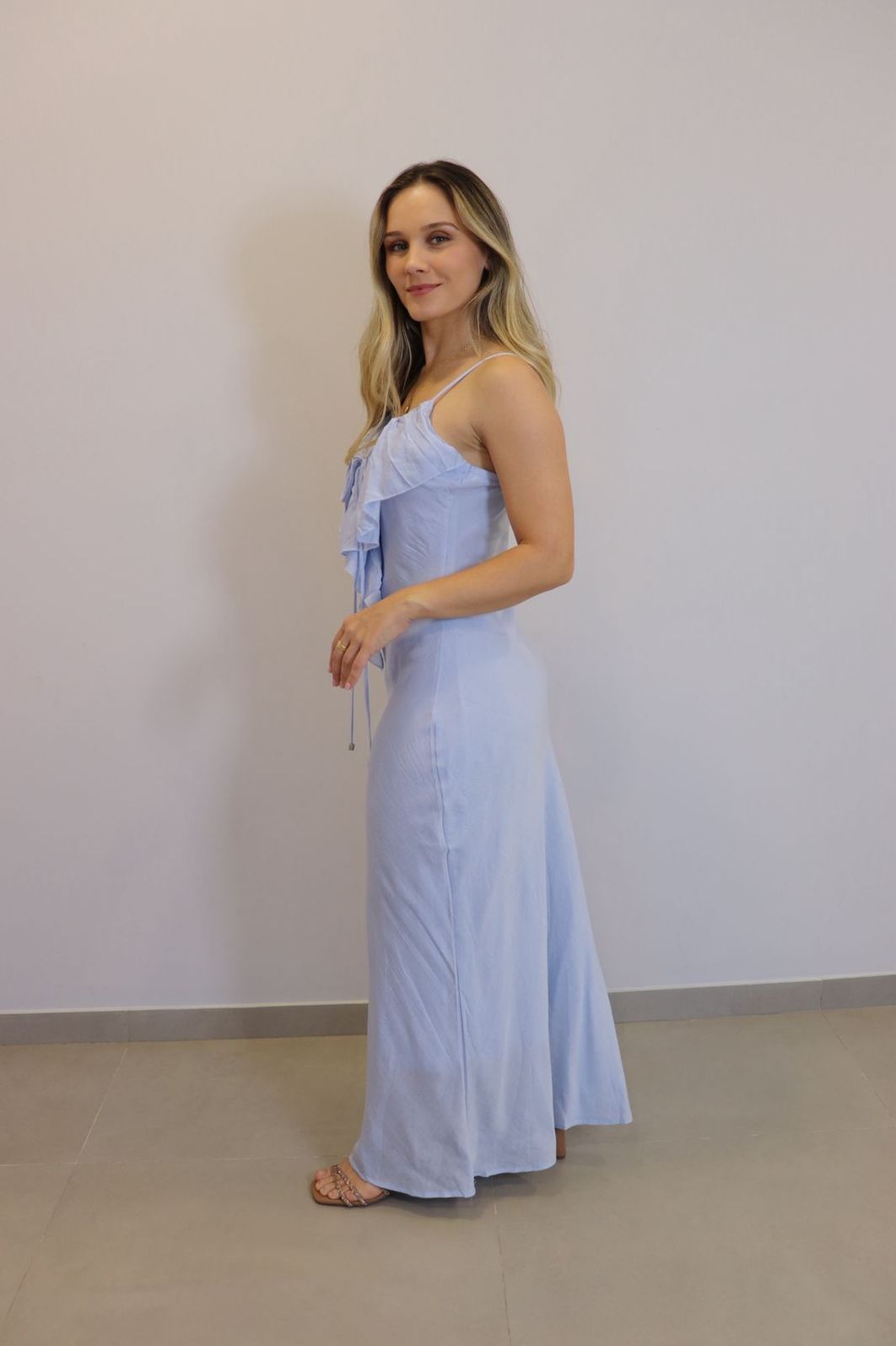 Vestido Longo My Crush Feminino Cor Azul Vestido Longo My Crush Feminino Cor Azul