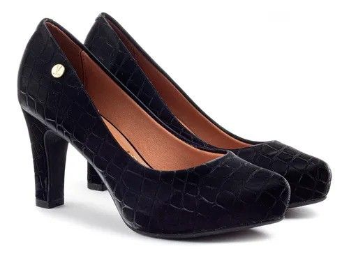 Scarpin Vizzano Meia Pata Salto Alto Feminino Cor Preto Scarpin Vizzano Meia Pata Salto Alto Feminino Cor Preto