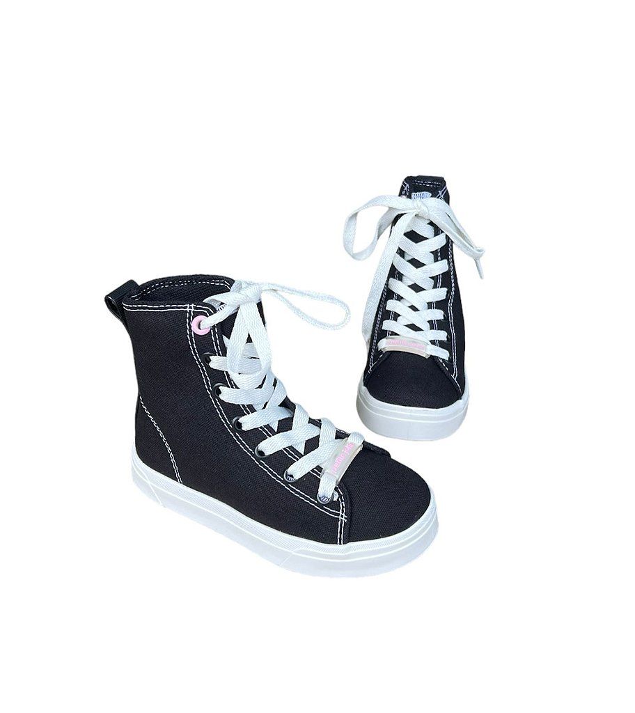 Tênis Petite Jolie Cano Alto Infantil Feminino Cor Preto Tênis Petite Jolie Cano Alto Infantil Feminino Cor Preto