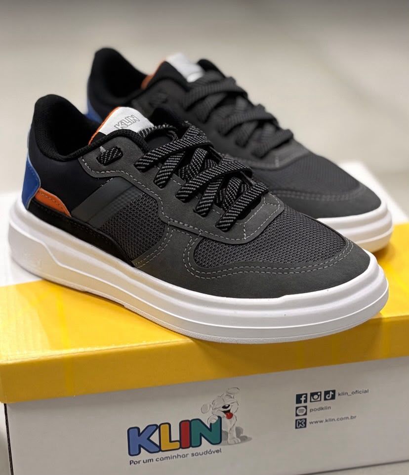 Tênis Klin Next Kids Infantil Masculino Cor Grafite