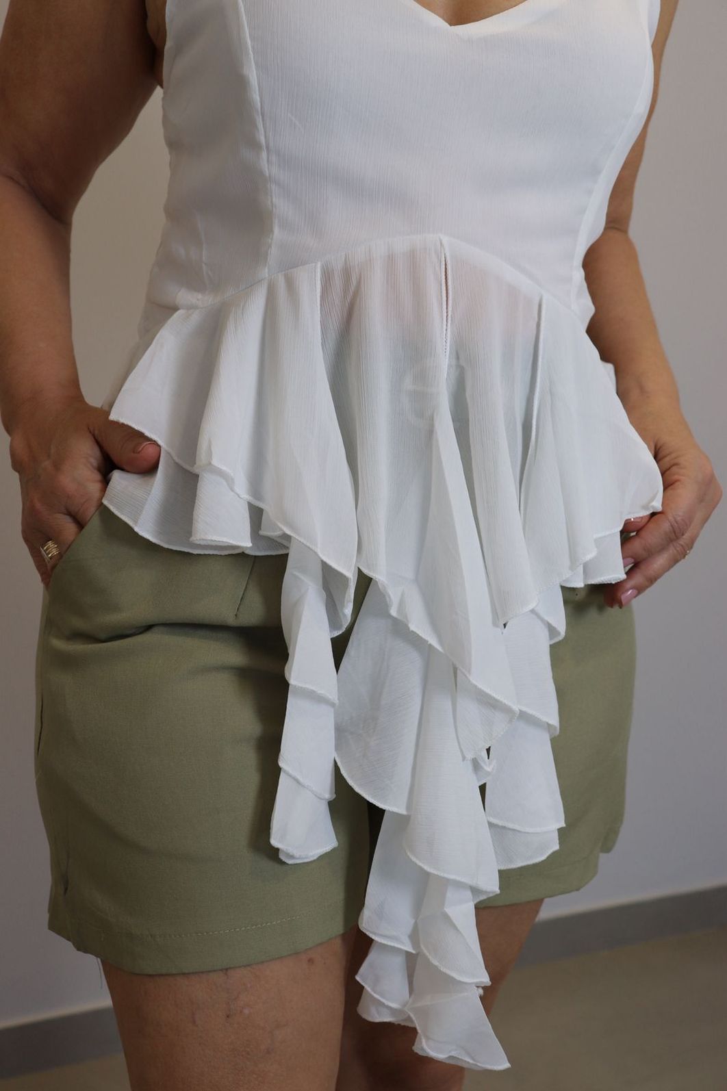 Blusa Maxma Babados Femino Cor Off White