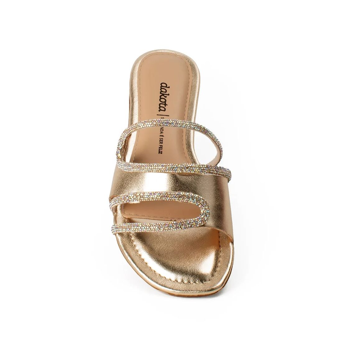 Rasteira Dakota Com Brilho Feminino Cor Dourado