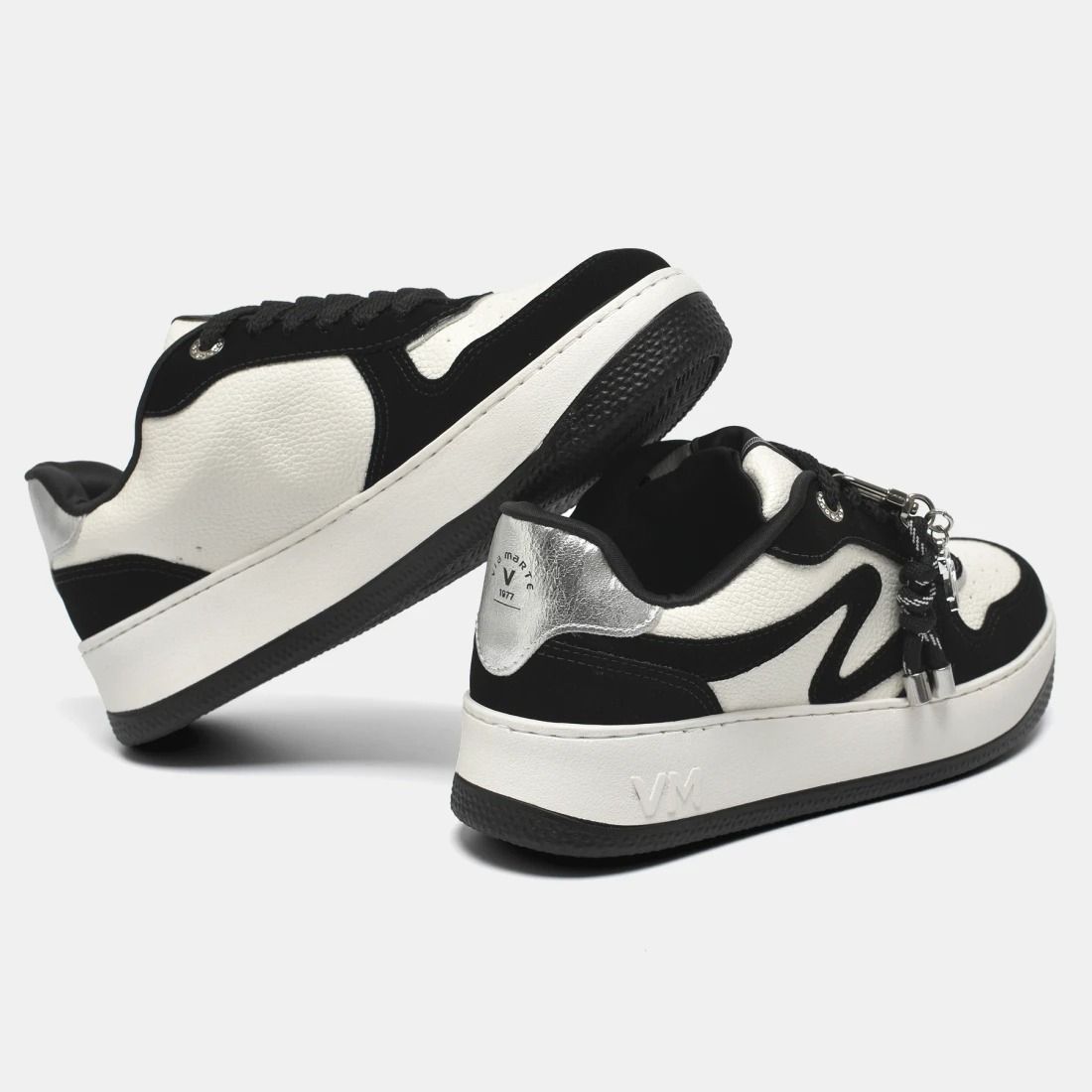 Tênis Via Marte Feminino Cor Branco/Preto Tênis Via Marte Feminino Cor Branco/Preto