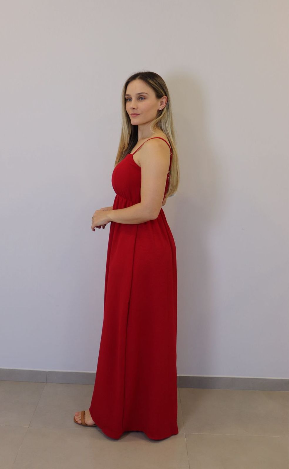 Vestido Kodos Longo Feminino Cor  Vermelho