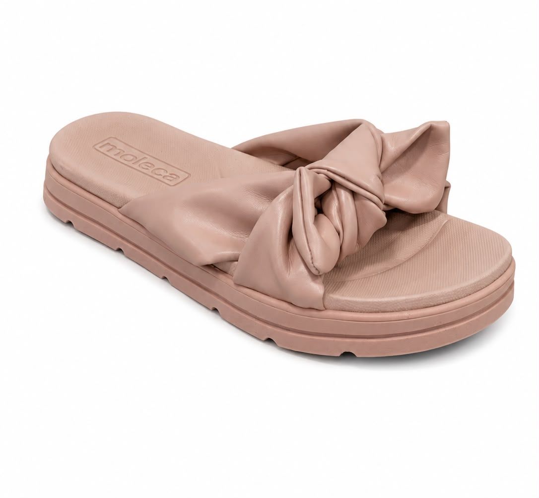 Rasteira Moleca Com Laço Feminino Cor Rosa