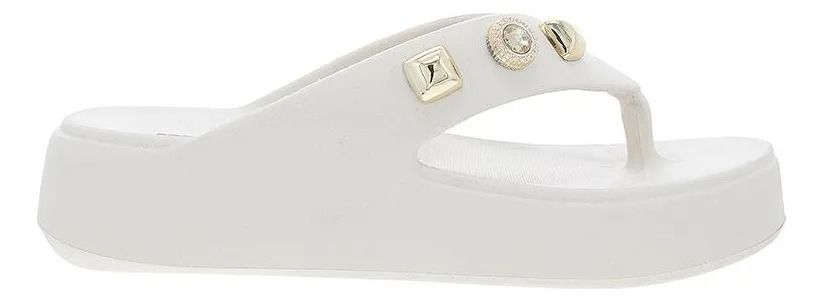 Chinelo Flat Moleca Gaspea Feminino Cor Off White Chinelo Flat Moleca Gaspea Feminino Cor Off White