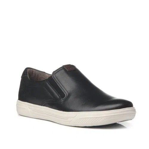 Tênis Slip On Pegada Em Couro Masculino Cor Marrom Preto Tênis Slip On Pegada Em Couro Masculino Cor Marrom Preto