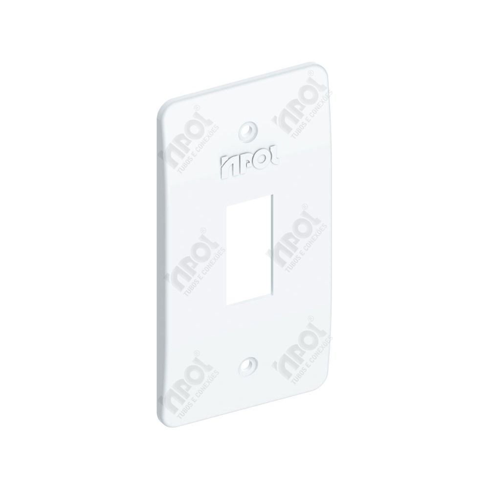 TAMPA 1 TOMADA HORIZONTAL PVC 3/4" - BRANCA - CLC