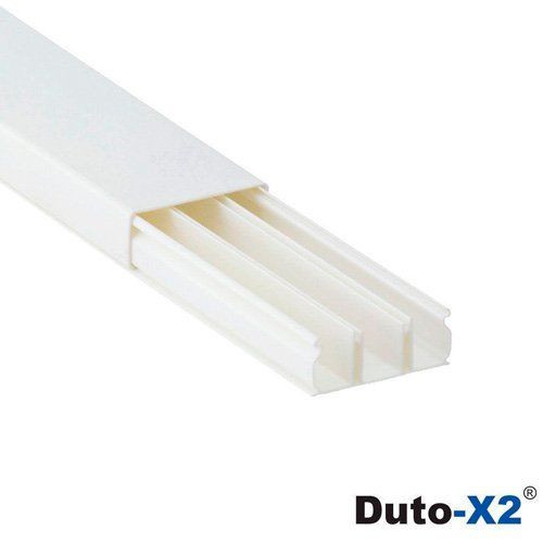 DUTO X2 SLIM 50X20 BRANCO C/DIVISOR - BARRA C/ 2000MM C/ADESIVO DUTOPLAST