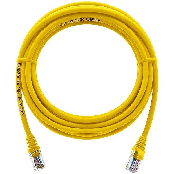 PATCH CORD CAT6 2,5M AMARELO 100% COBRE ANATEL - AD - 10330 - AD CONNECT