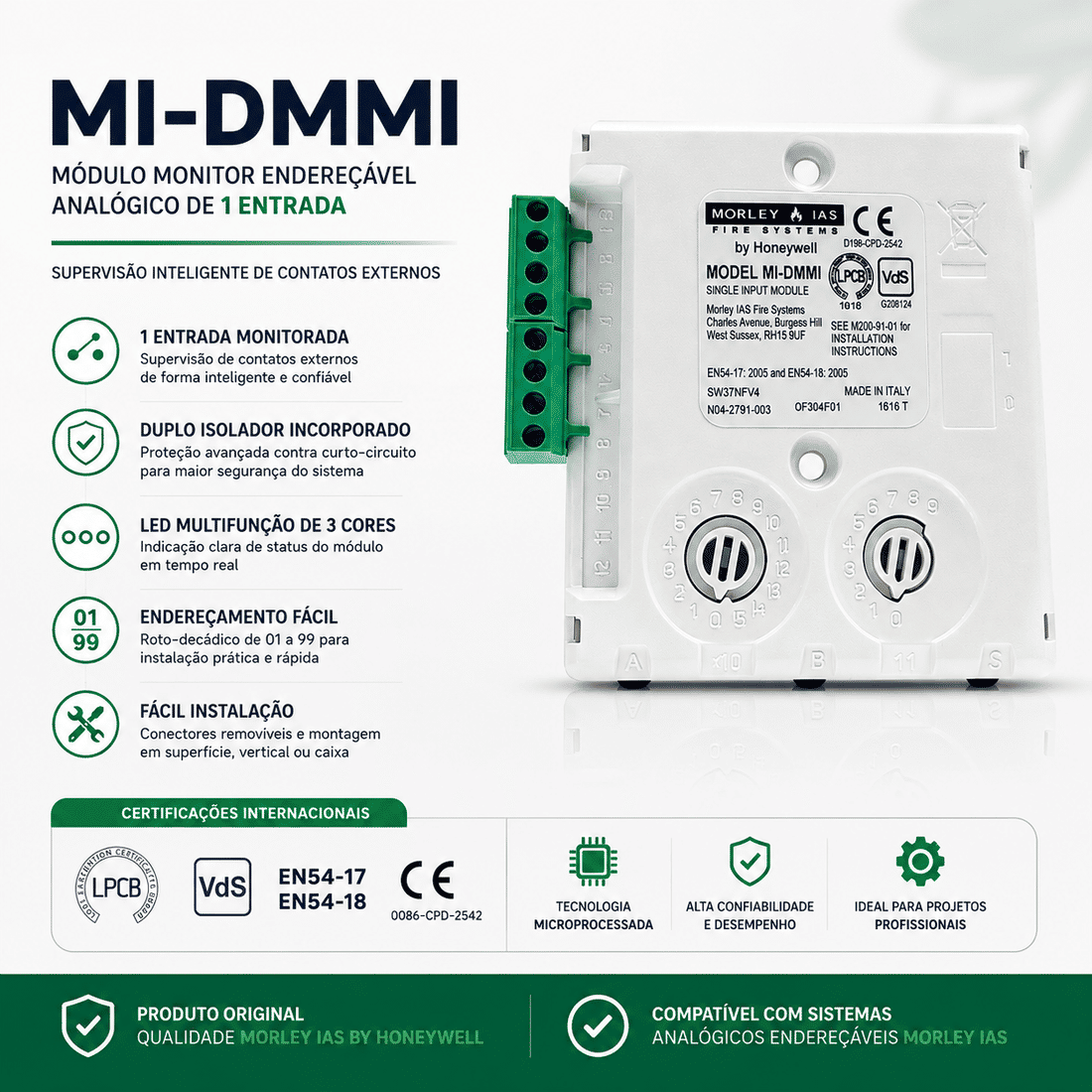 MODULO MONITOR ENDERL ANALOGICO DE 1 ENTRADA MI-DMMI MODULO MONITOR ENDERL ANALOGICO DE 1 ENTRADA MI-DMMI