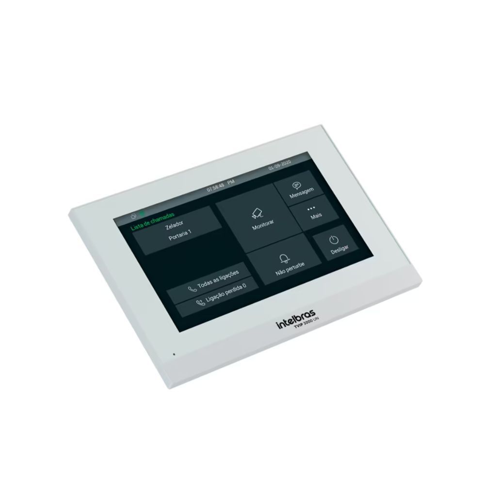 TERMINAL INTERNO VIDEO PORTEIRO IP - TVIP 3000 WIFI BRANCO