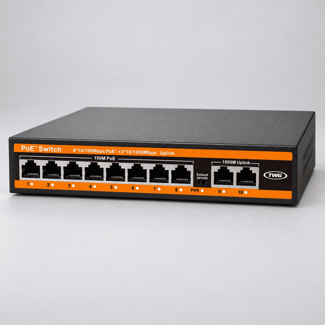 Switch PoE TWG TW-4810 AI, vista de estúdio