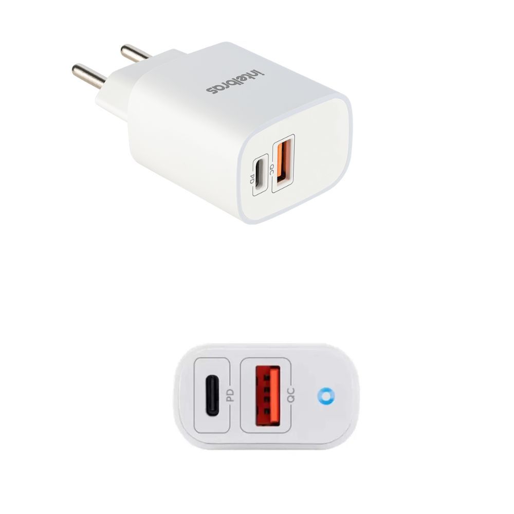 Carregador ultrarrápido com 2 portas USB - EC 11 Power 20 W