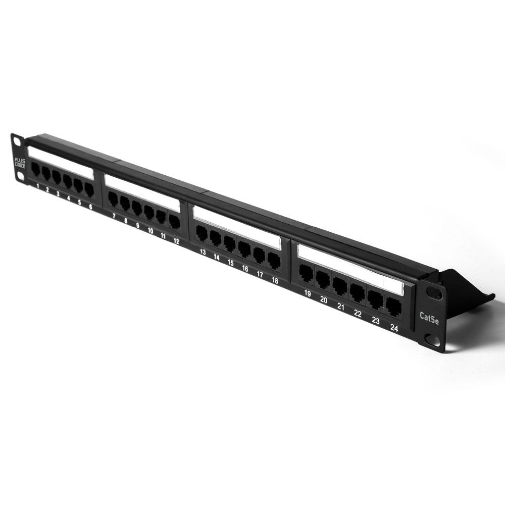 PATCH PANEL CAT5E 24 PORTAS SEM GUIA - LA-P524 - PLUSCABLE