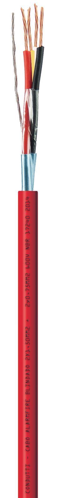 CABO BLINDADO INCENDIO 2X0,75MM + 2X1,5MM VERMELHO ROLO 100M - CONDUTTI CABO BLINDADO INCENDIO 2X0,75MM + 2X1,5MM VERMELHO ROLO 100M - CONDUTTI