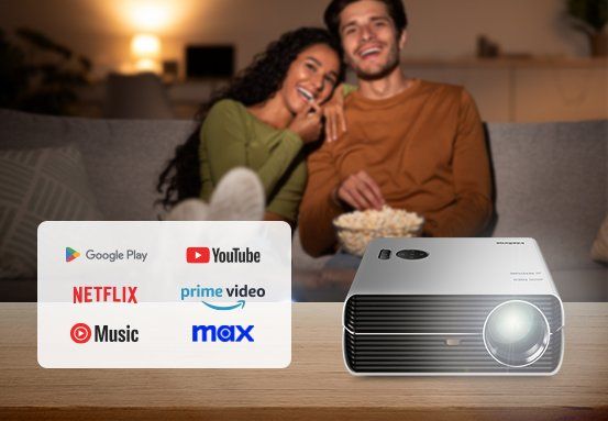 PROJETOR FULL HD E SMART BOX TV STICK PFLS410