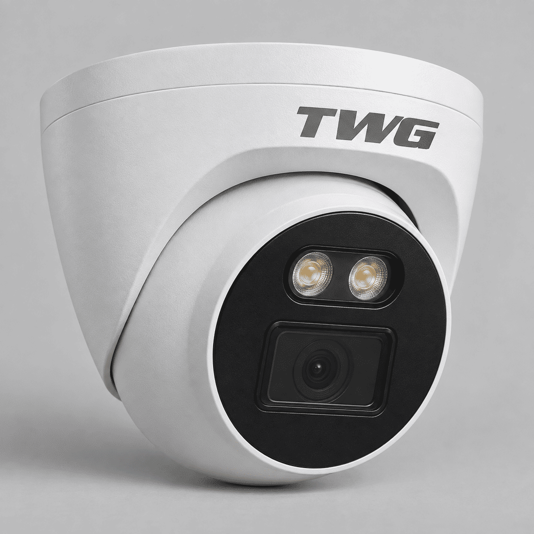 CAMERA DOME IP POE TWG TW-5611 AR 4MP DUAL LIGHT METAL Câmera dome IP PoE TWG TW-5611 AR em fundo branco