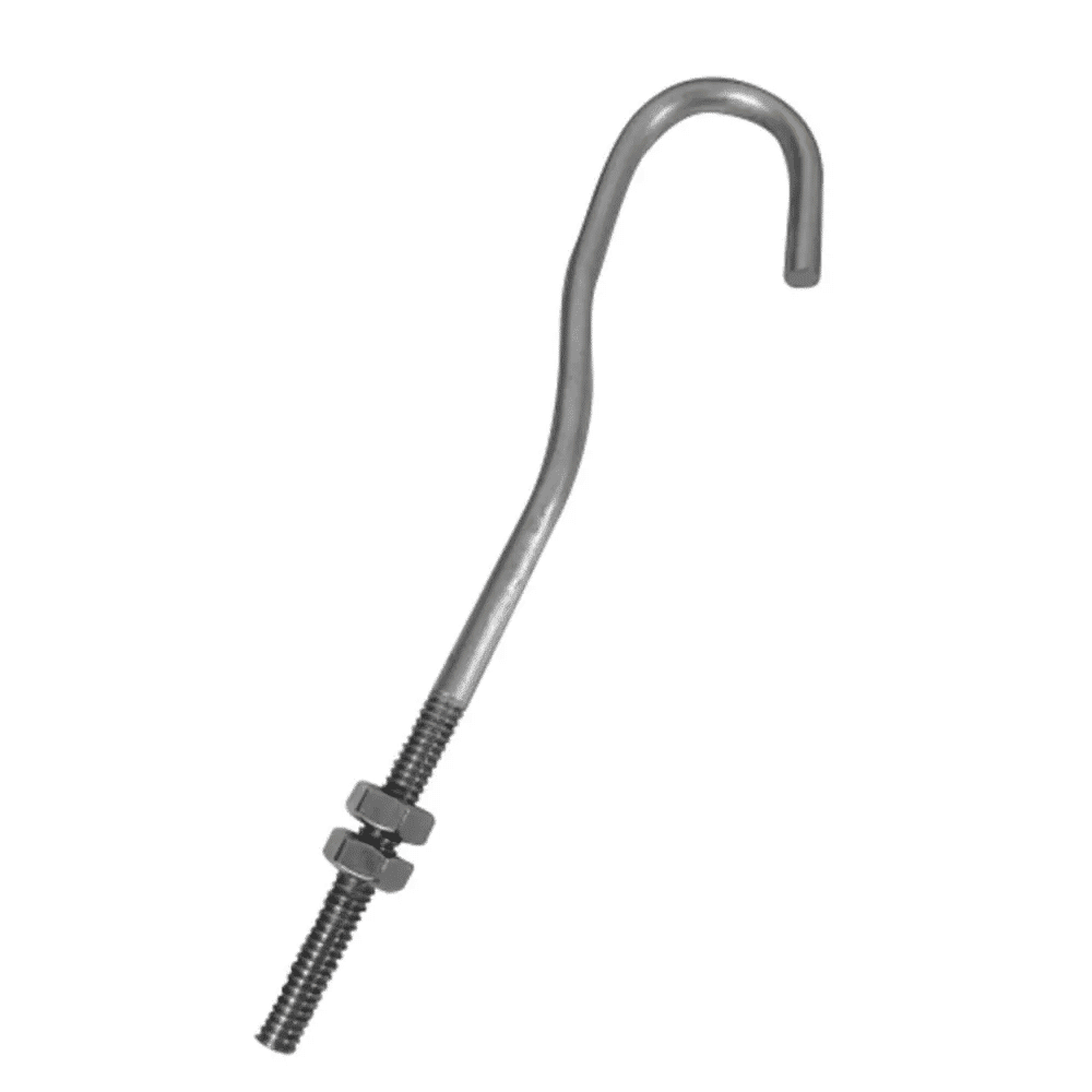 GANCHO DE FERRO GALVANIZADO COM PORCA - INOVE