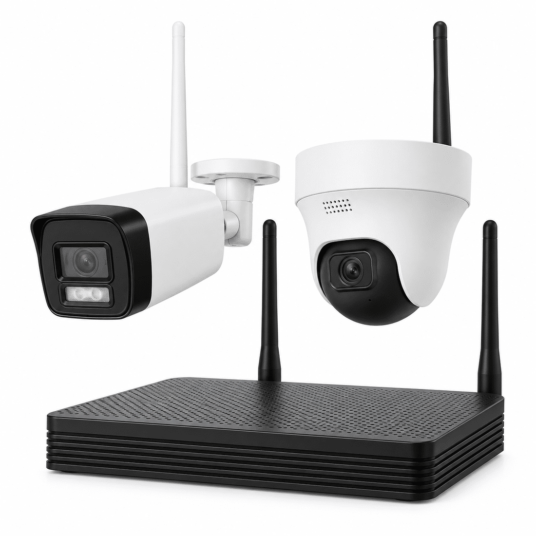 KIT NVS WI-FI HIKVISION NKS422W02H 1 CAMERA BULLET + 1 CAMERA TORRE 2MP H.265 KIT NVS WI-FI HIKVISION NKS422W02H 1 CAMERA BULLET + 1 CAMERA TORRE 2MP H.265