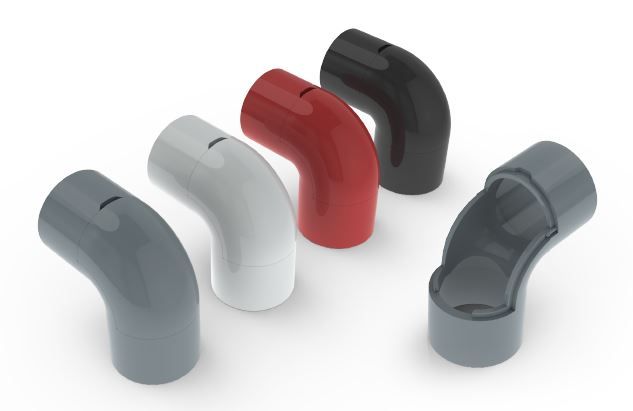 COTOVELO COM JANELA PVC 1° CINZA - 26061006 - MASSTER COTOVELO COM JANELA PVC 1° CINZA - 26061006 - MASSTER