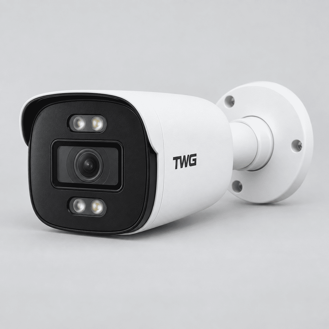 CAMERA BULLET IP POE TWG TW-6611 AR 4MP DUAL LIGHT IP66 Câmera bullet IP PoE TWG TW-6611 AR, vista de estúdio