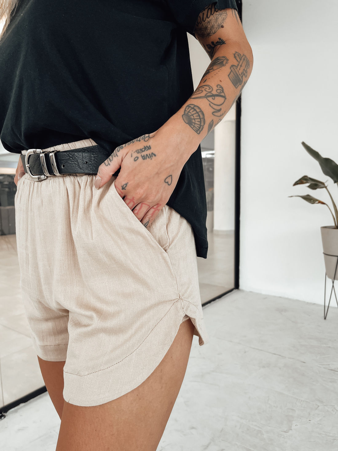 SHORT VISCOLINHO VANILLA AREIA SHORT VISCOLINHO VANILLA AREIA