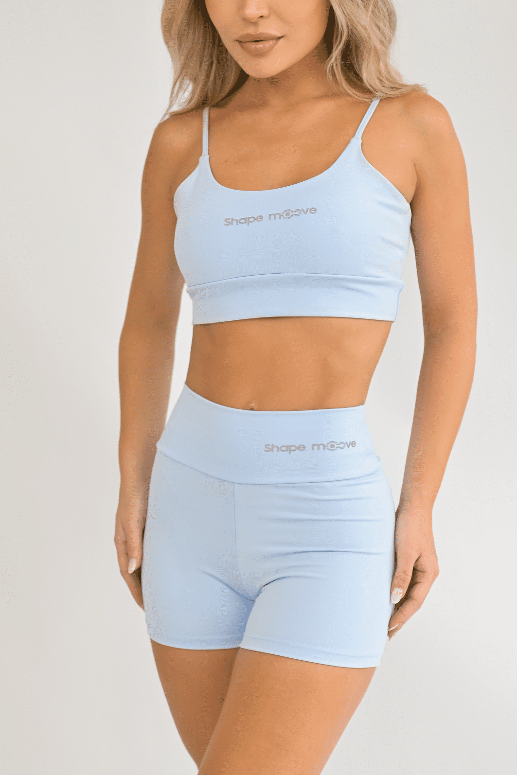 Conjunto Feminino Fitness Básico Shorts e Top - Azul Polar