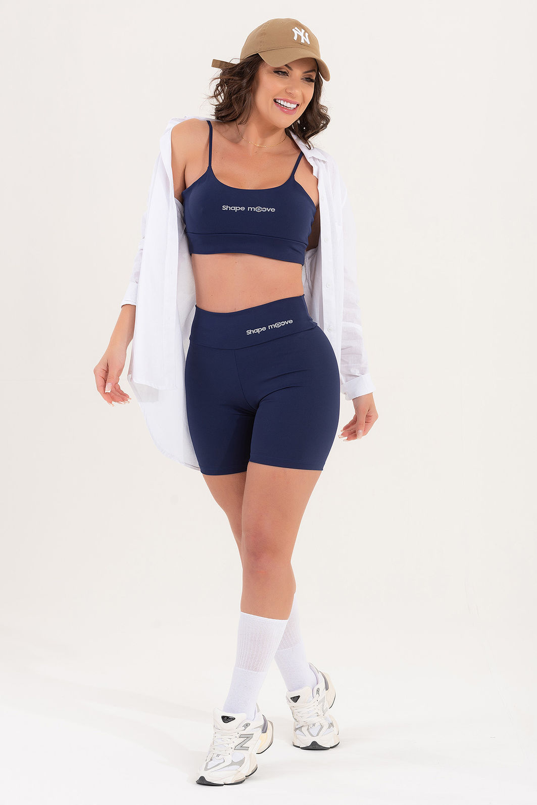 Bermuda Feminina Fitness Básico Poliamida - Marinho Bermuda Feminina Fitness Básico Poliamida - Marinho