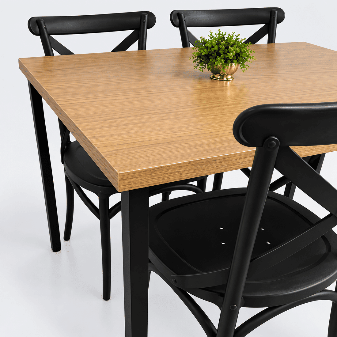 Conjunto Mesa Industrial e 4 cadeiras X Conjunto Mesa Industrial e 4 cadeiras X