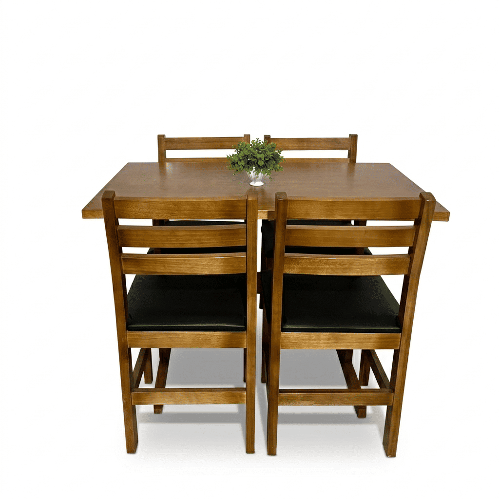 Conjunto Fixo 110x70 Mesa com 4 Cadeiras Estofadas ( MEL )