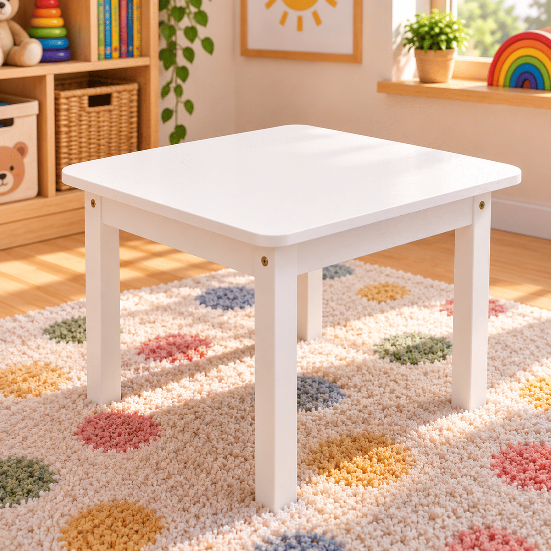 Mesa Infantil de Madeira Branco Mesa Infantil de Madeira Branco