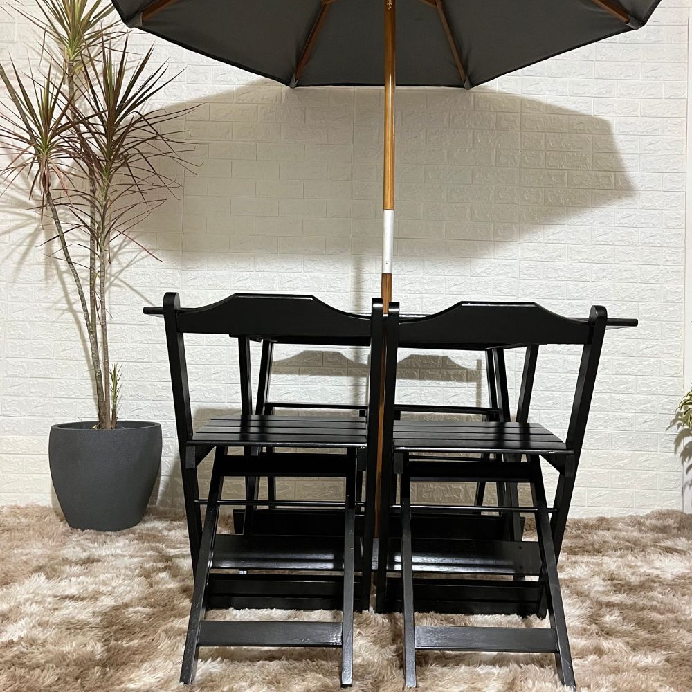 conjunto dobravel 70x70 com 4 cadeiras preto 4