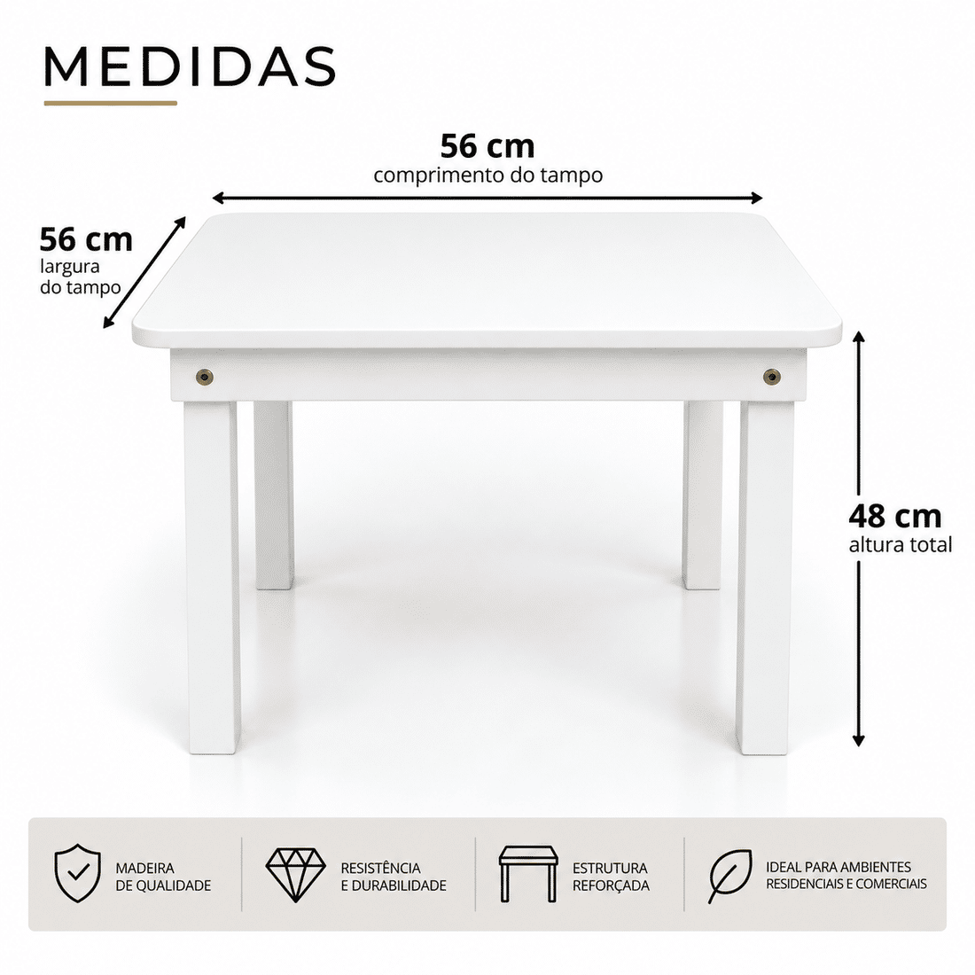 Mesa Infantil de Madeira Branco Mesa Infantil de Madeira Branco