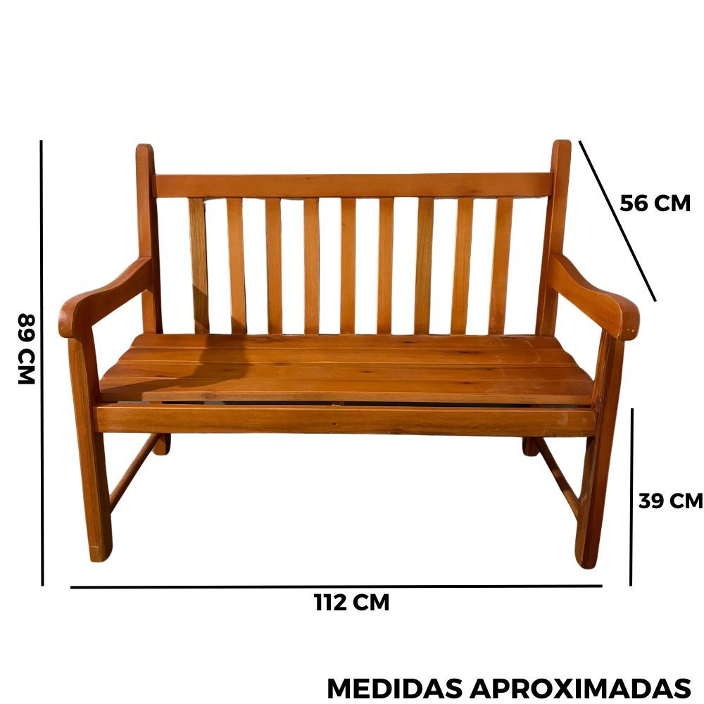 Banco de Jardim Namoradeira de Madeira 2 Lugares Com Verniz Banco de Jardim Namoradeira de Madeira 2 Lugares Com Verniz